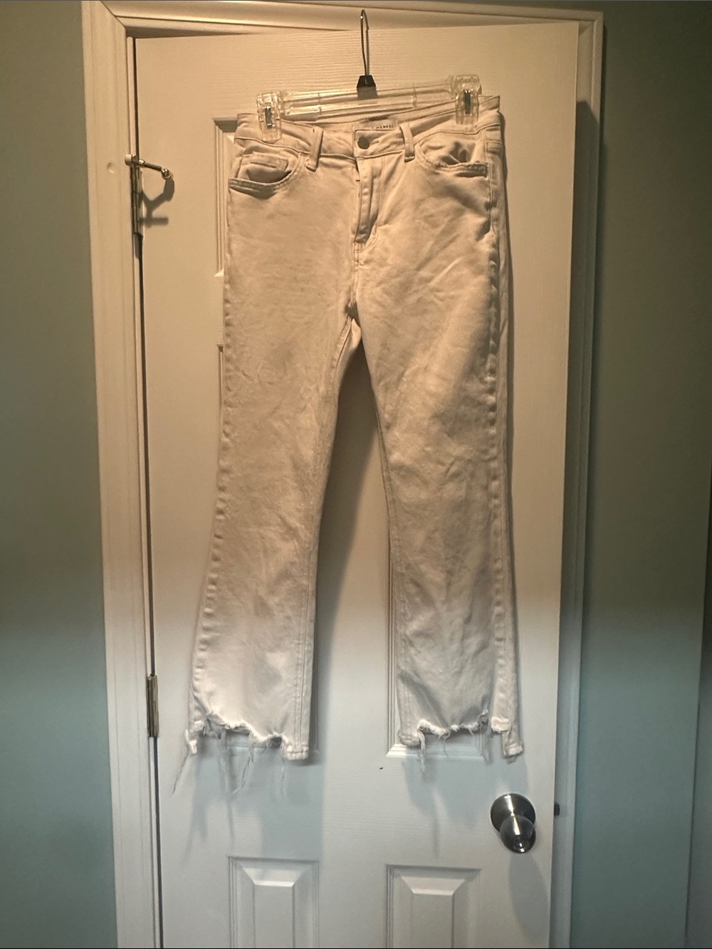 Flying Monkey White Distressed Straight Leg Jeans